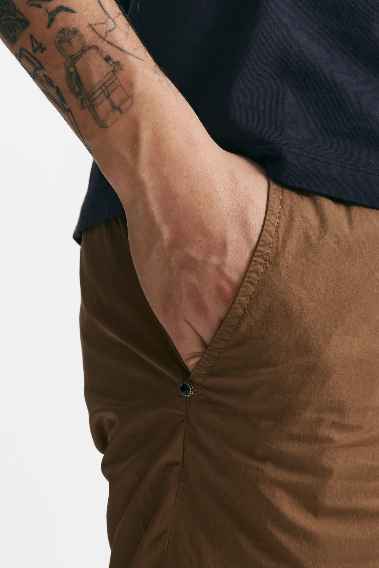 pantalone in cotone stretch ruggine uomo White sand - 5