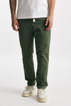 pantalone in cotone stretch verde uomo White sand - 1