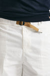 bermuda in cotone e lino stretch bianco uomo White sand - 5