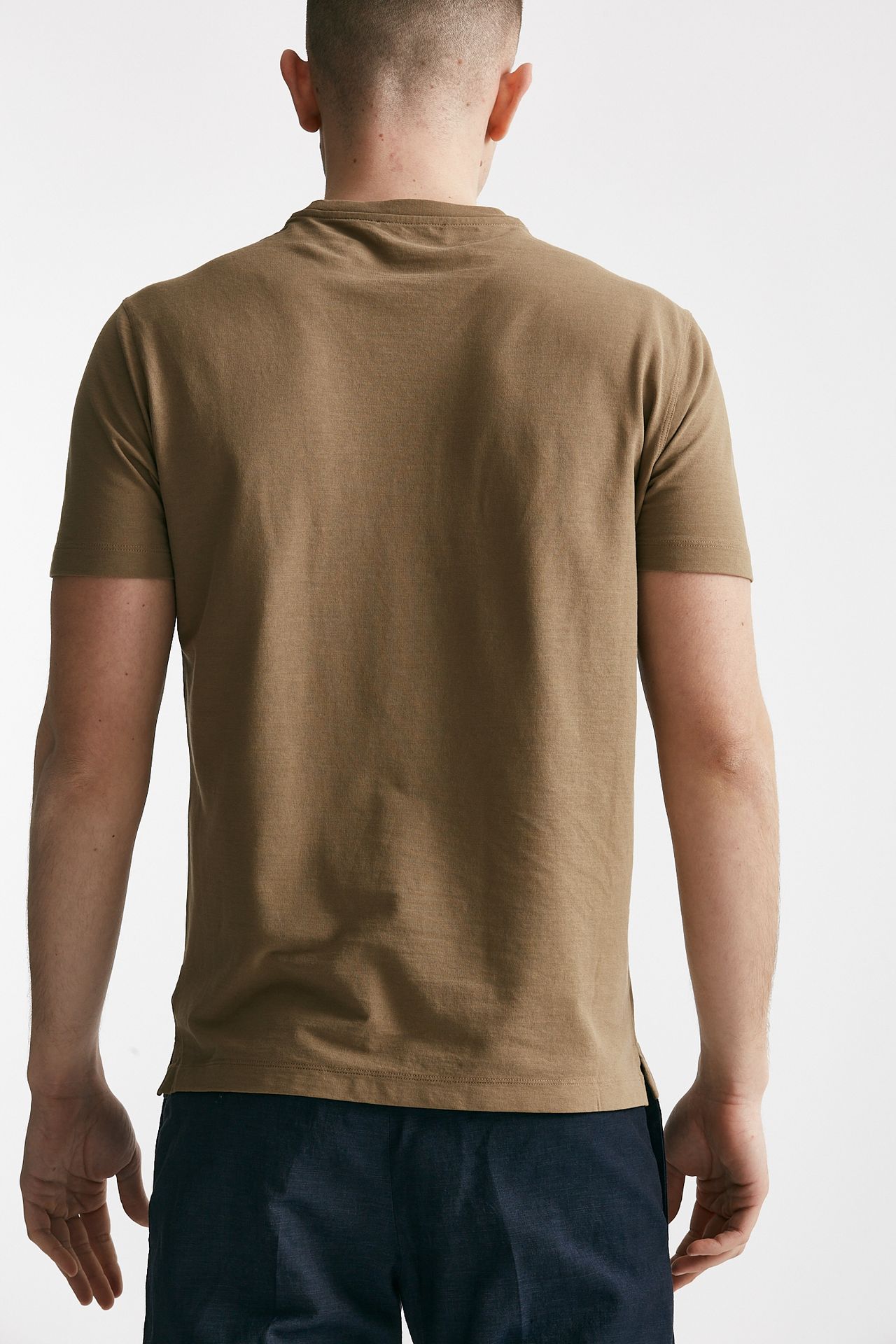 t shirt in cotone cammello icecotton uomo Zanone - 3