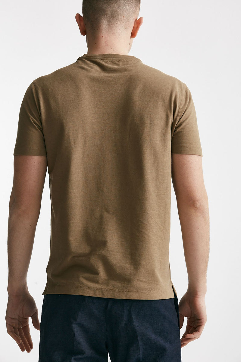 t shirt in cotone cammello icecotton uomo Zanone - 3