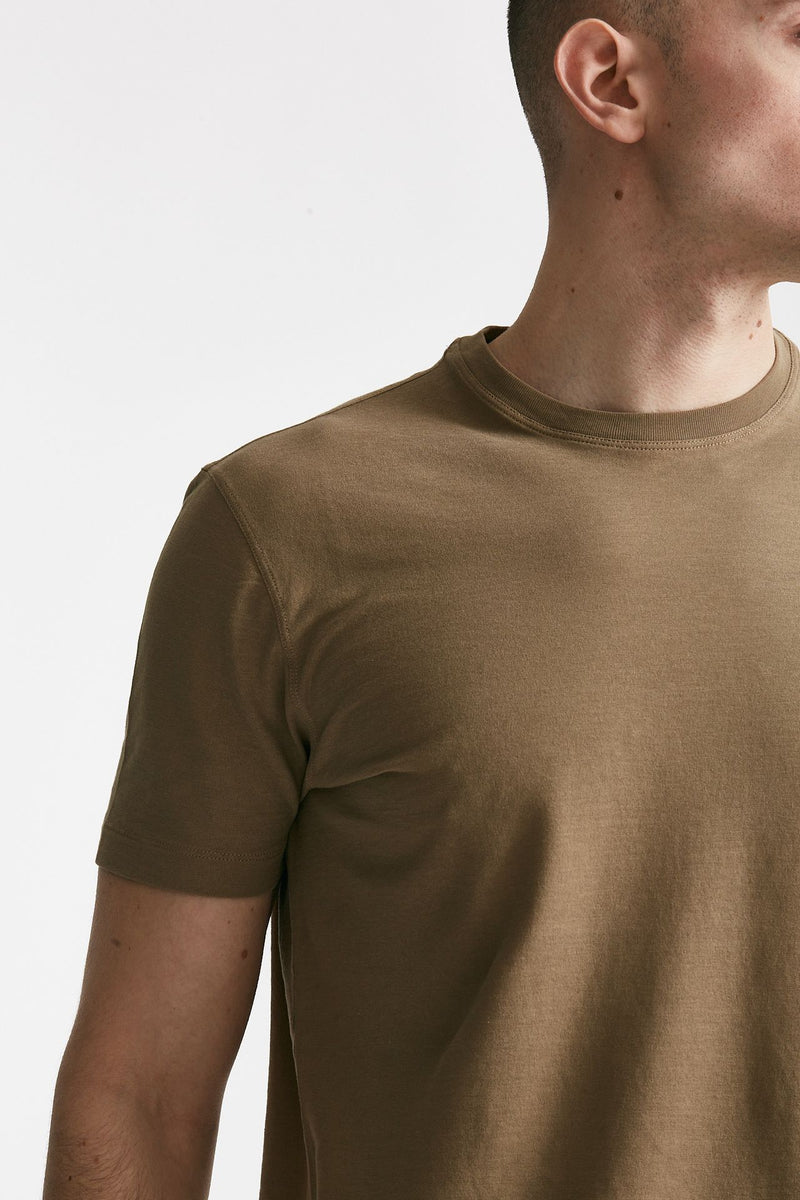 t shirt in cotone cammello icecotton uomo Zanone - 5