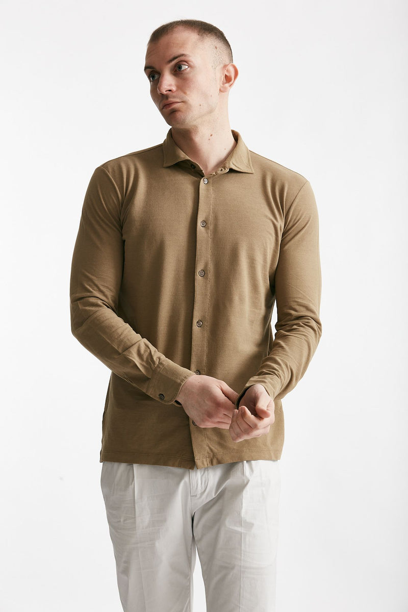 polo camicia in cotone icecotton cammello uomo Zanone - 1