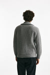 maglia full zip in lana e cashmere grigio uomo Atomo factory - 3