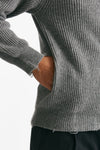 maglia full zip in lana e cashmere grigio uomo Atomo factory - 5