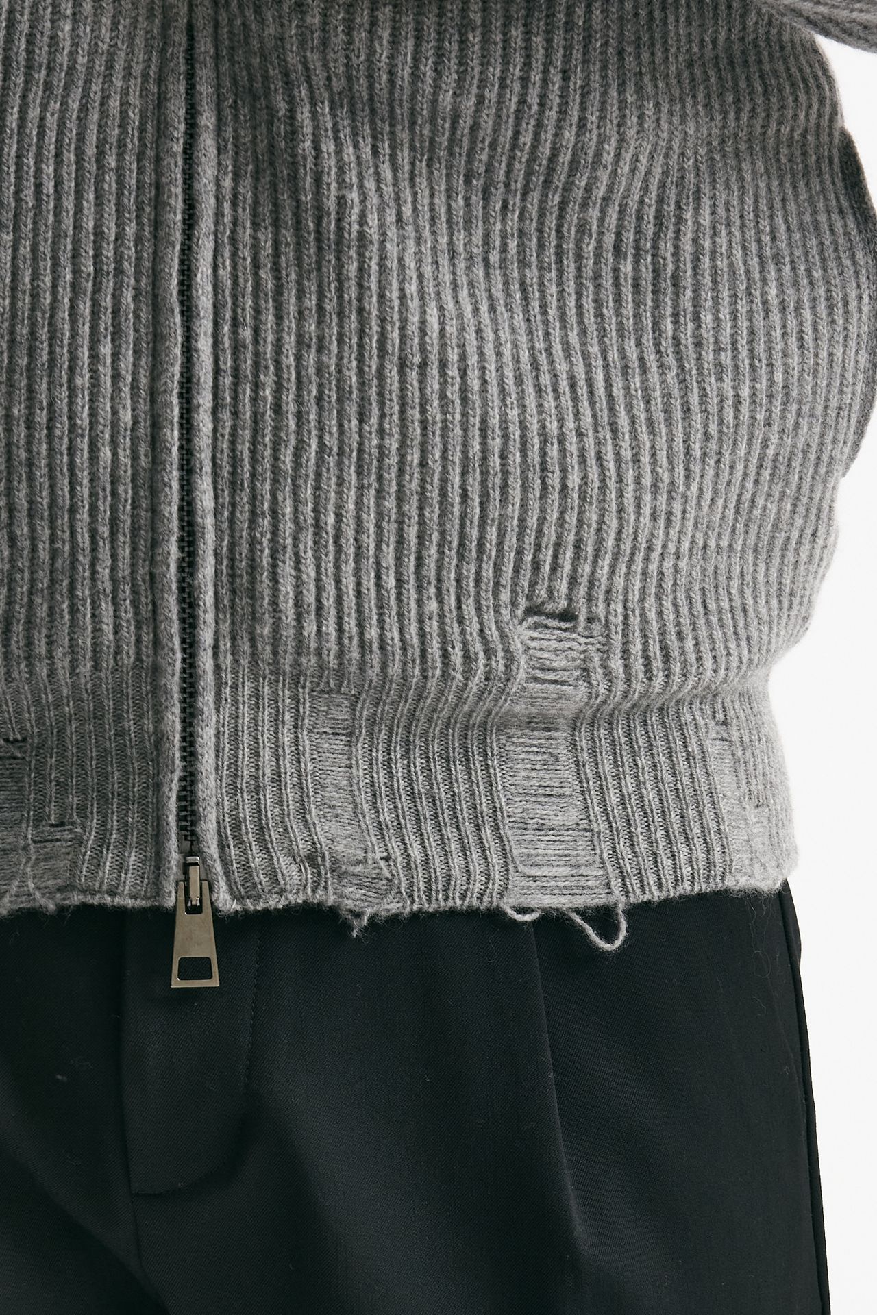 maglia full zip in lana e cashmere grigio uomo Atomo factory - 6