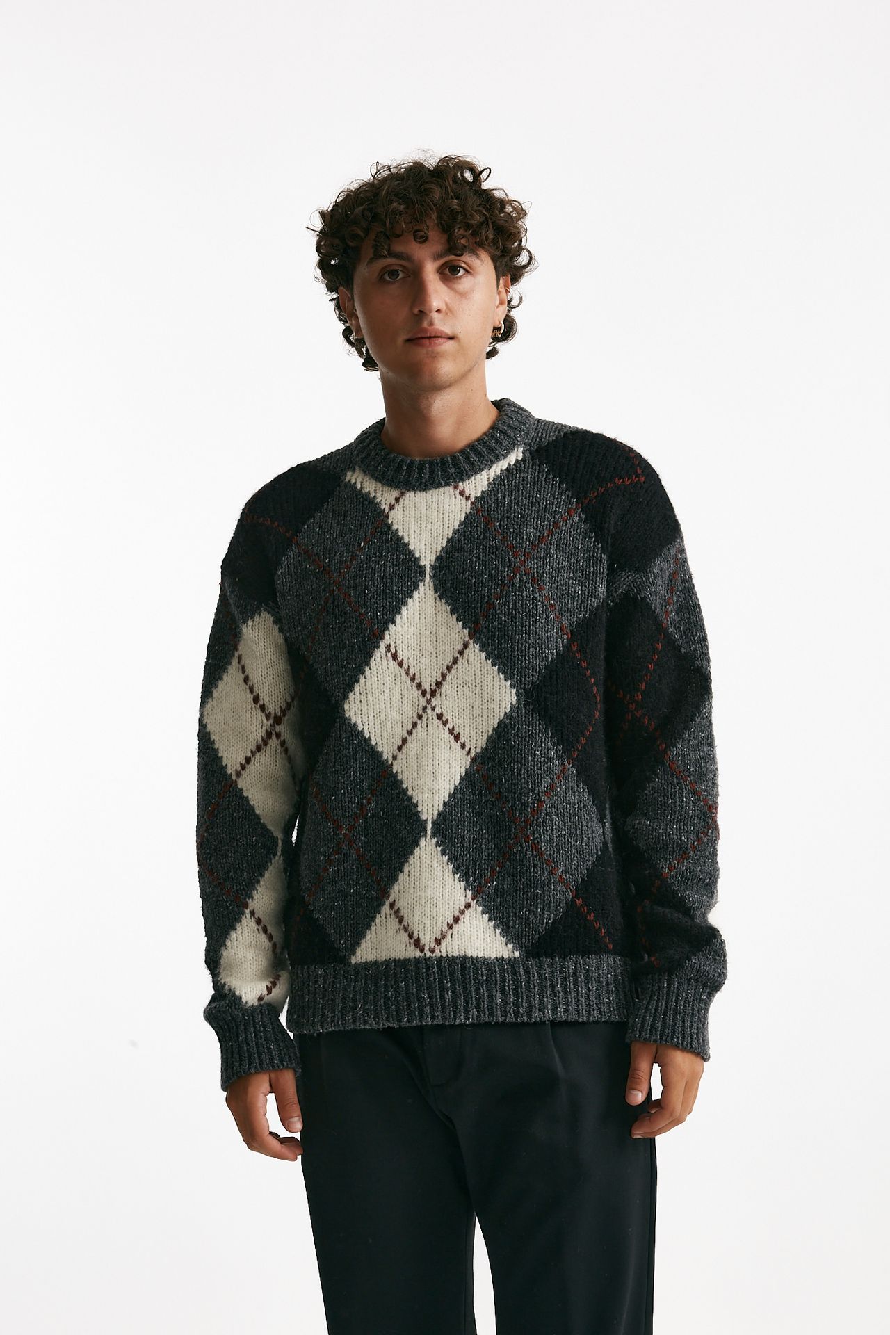 maglia girocollo in lana, alpaca e viscosa fantasia uomo Atomo factory - 2