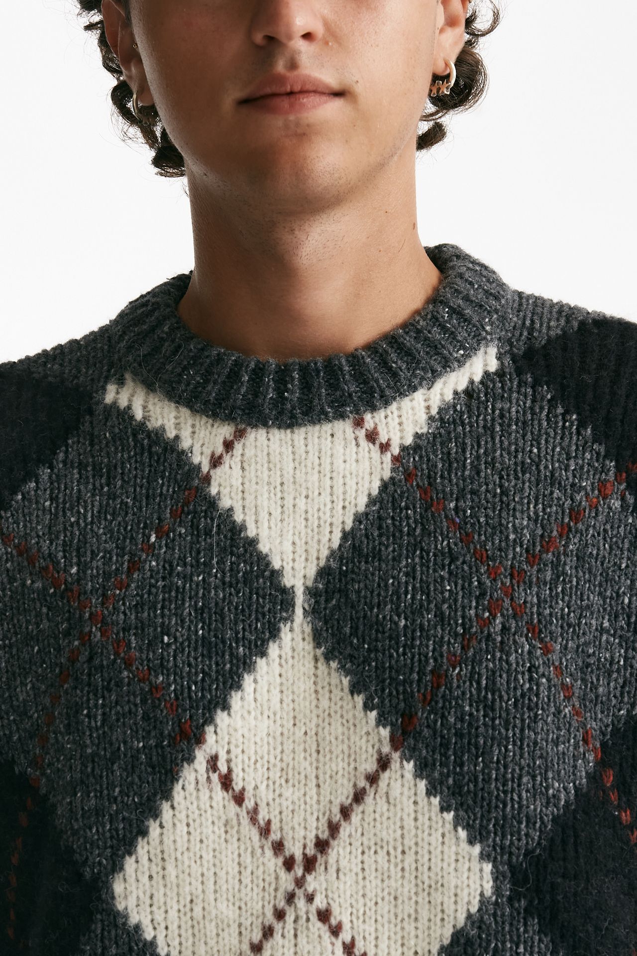 maglia girocollo in lana, alpaca e viscosa fantasia uomo Atomo factory - 5