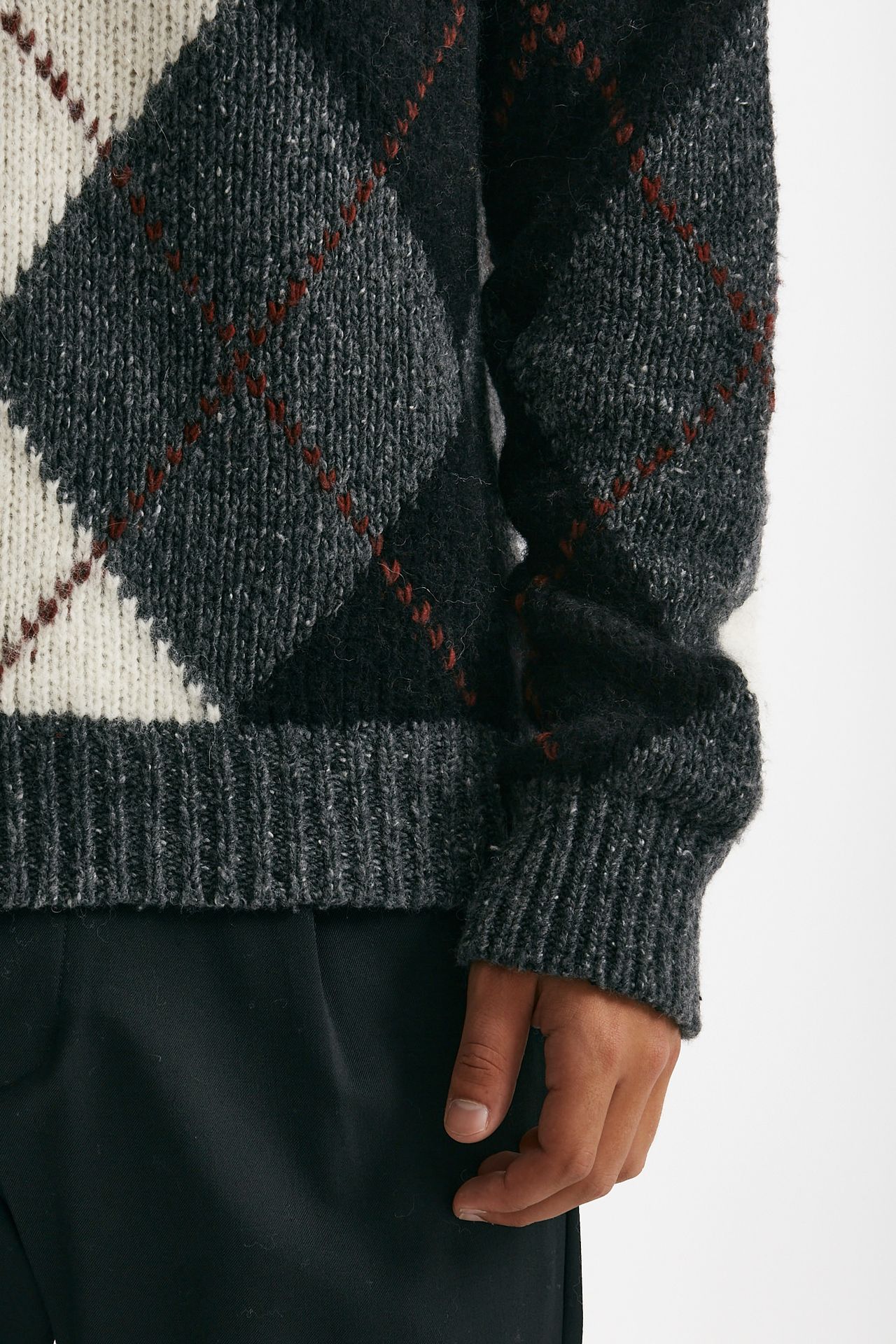 maglia girocollo in lana, alpaca e viscosa fantasia uomo Atomo factory - 6