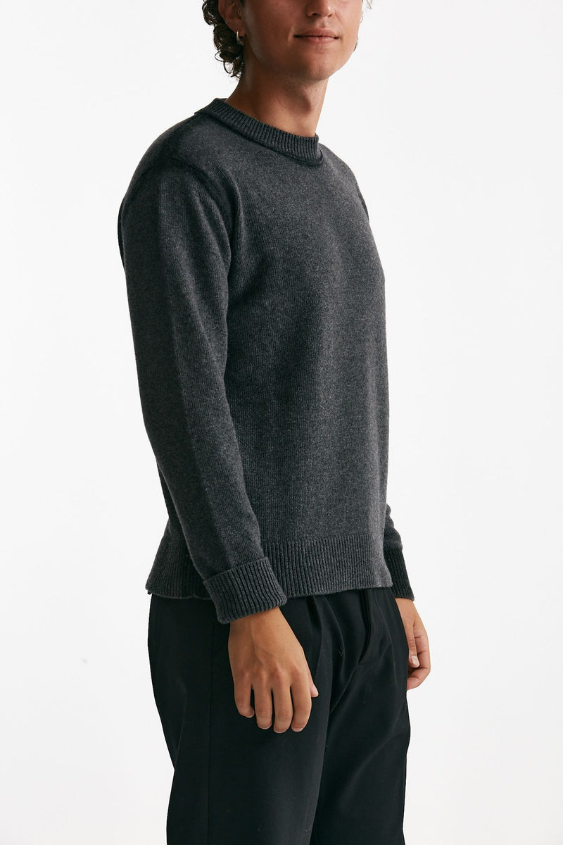 maglia girocollo in lana e polliamide grigio uomo Atomo factory - 1