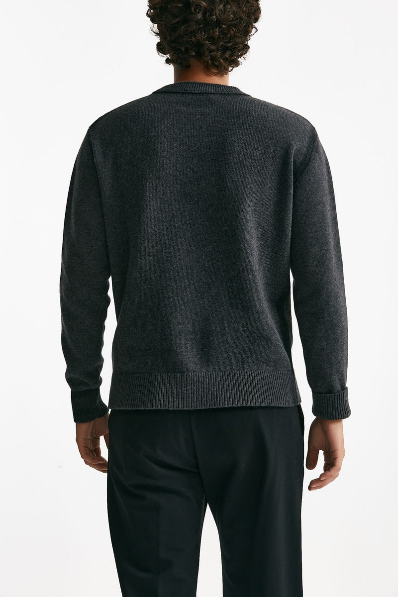 maglia girocollo in lana e polliamide grigio uomo Atomo factory - 3