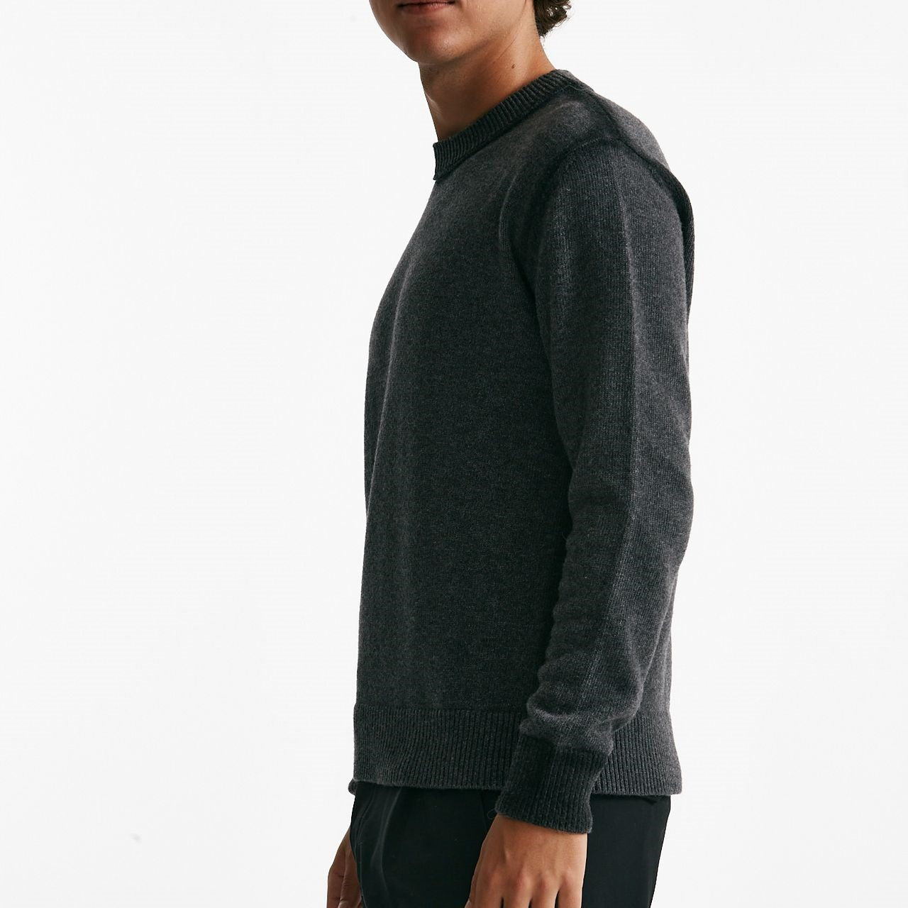 maglia girocollo in lana e polliamide grigio uomo Atomo factory - 7