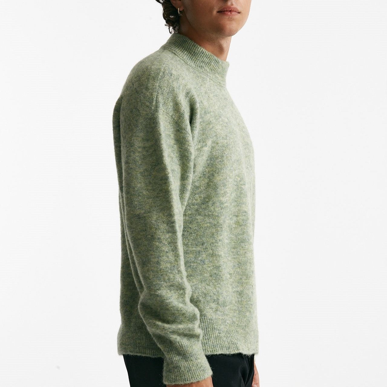 maglia lupetto in lana, polliamide e alpaca verde uomo Atomo factory - 7