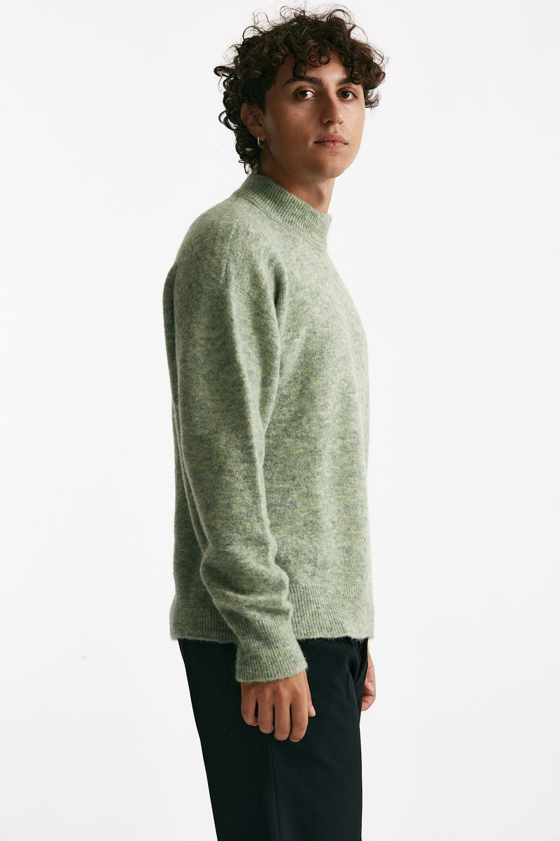 maglia lupetto in lana, polliamide e alpaca verde uomo Atomo factory - 2