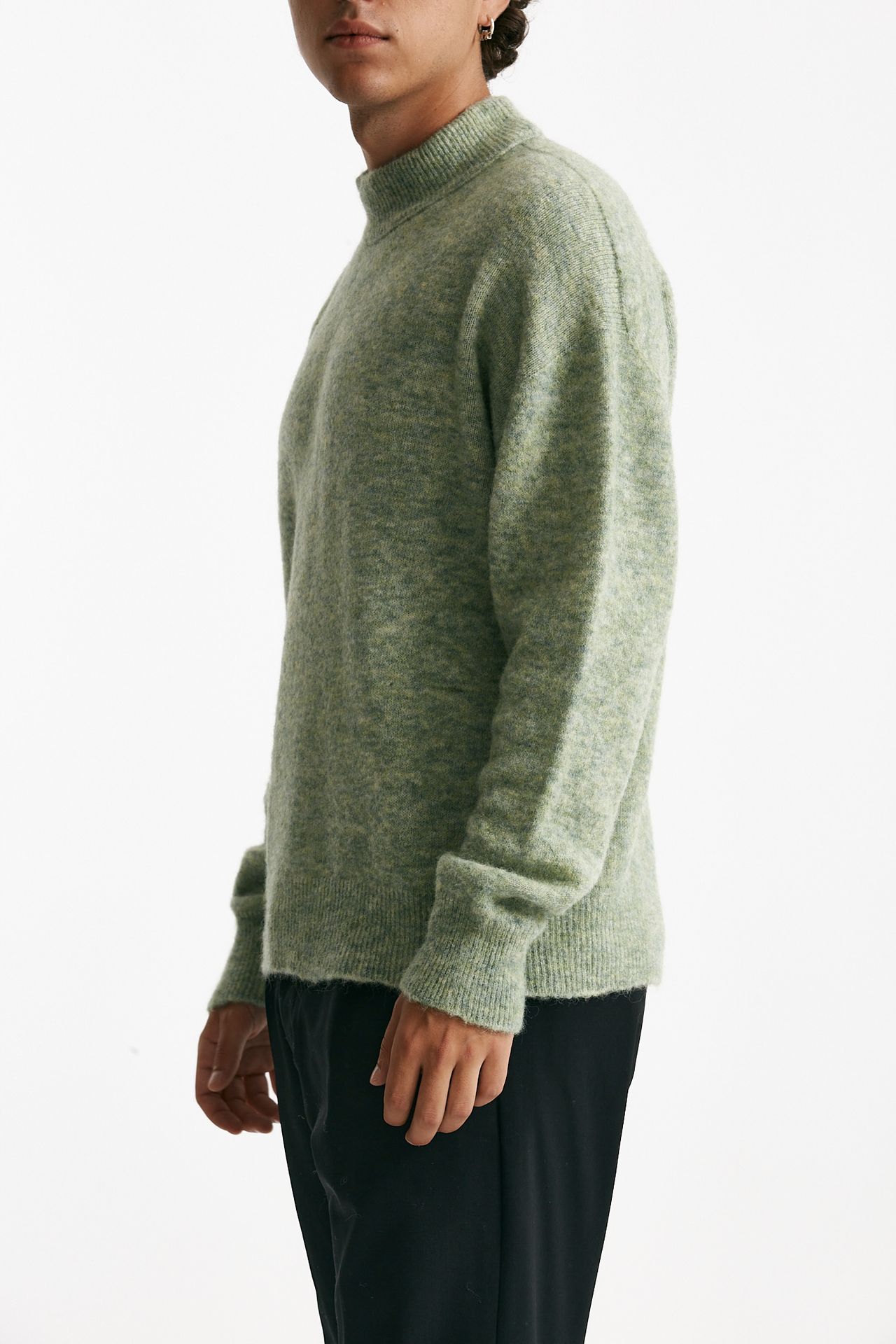 maglia lupetto in lana, polliamide e alpaca verde uomo Atomo factory - 4