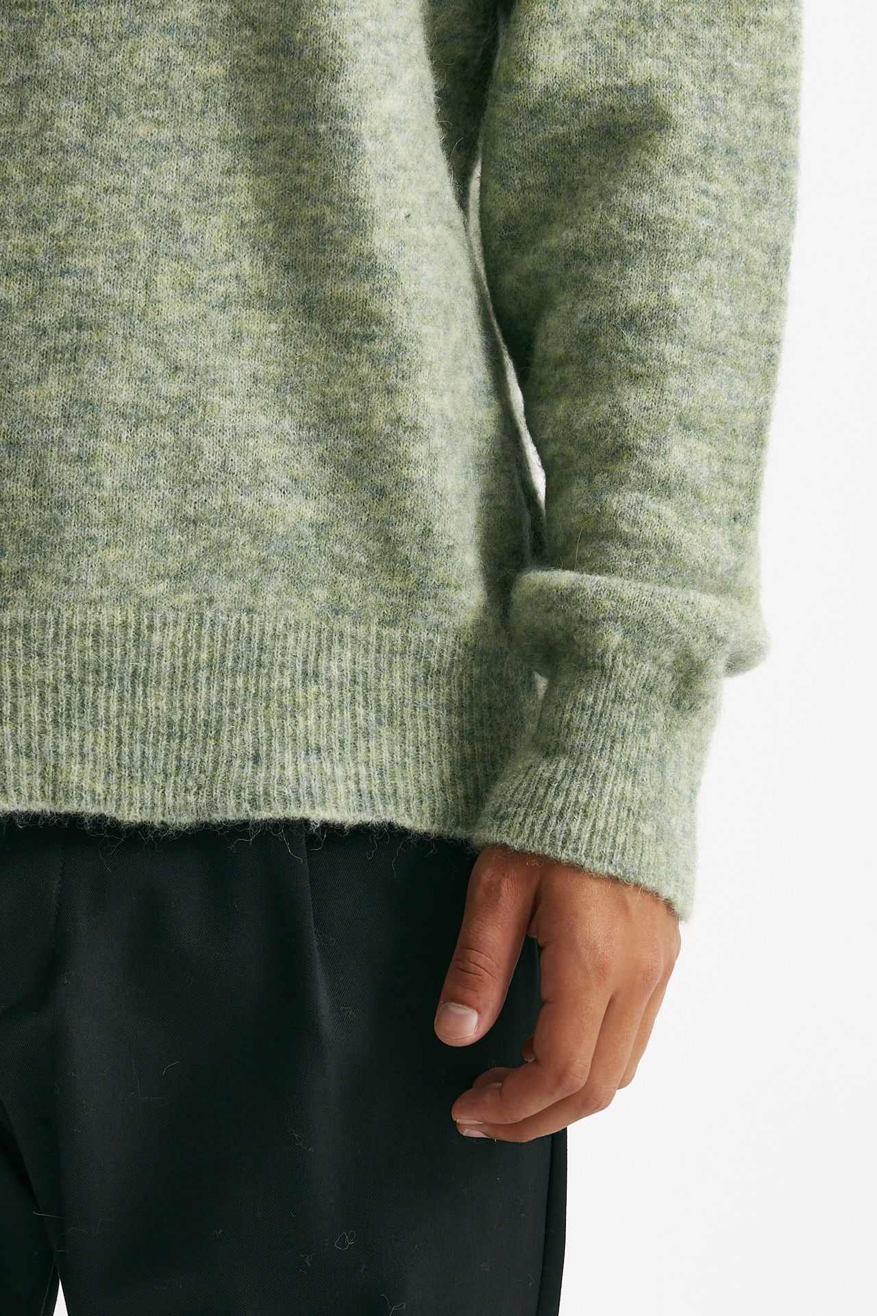 maglia lupetto in lana, polliamide e alpaca verde uomo Atomo factory - 6