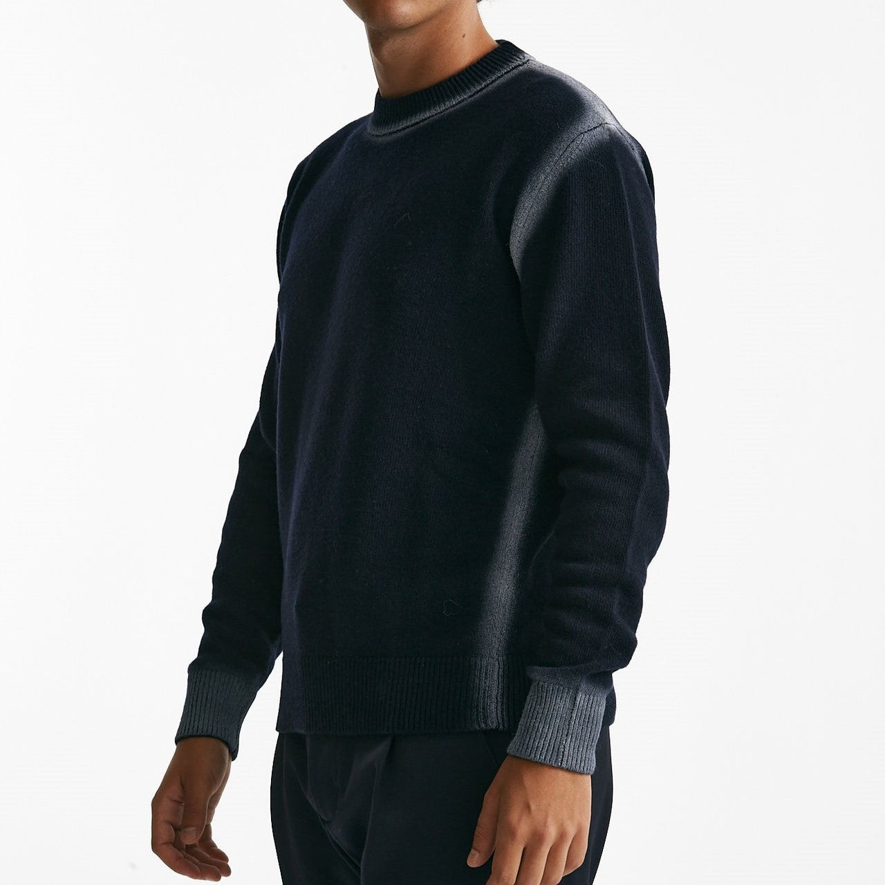 maglia girocollo in lana e polliamide blu uomo Atomo factory - 7