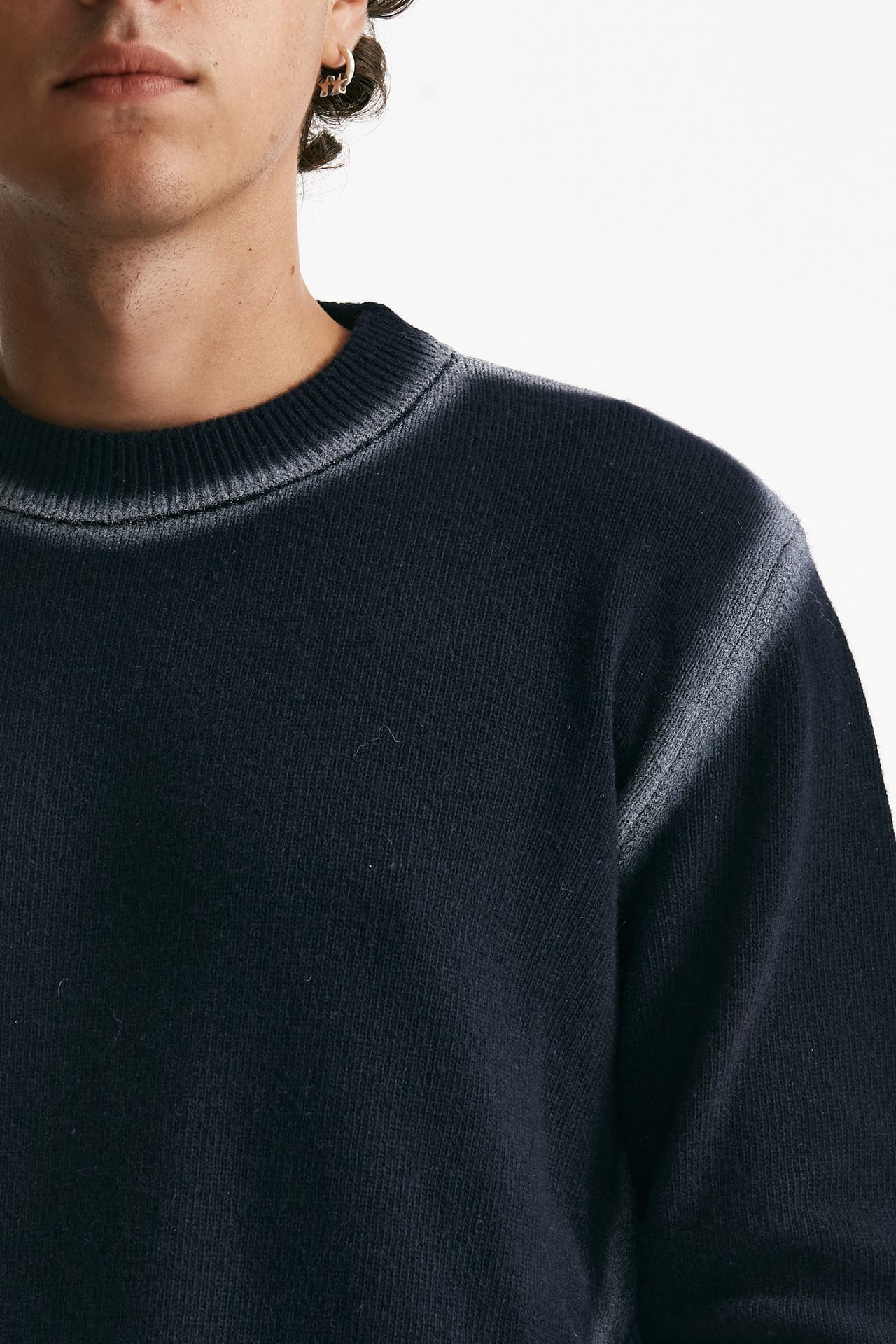 maglia girocollo in lana e polliamide blu uomo Atomo factory - 5