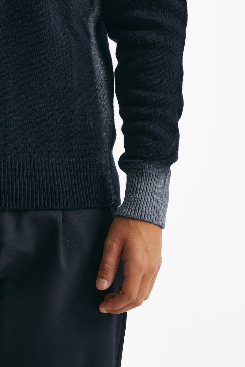 maglia girocollo in lana e polliamide blu uomo Atomo factory - 6