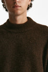 maglia girocollo in lana, polliamide e alpaca marrone uomo Atomo factory - 5