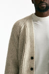 Cardigan in cotone lana e alpaca beige moulinè uomo Atomo factory - 7