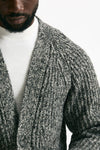 Cardigan in cotone lana e alpaca grigio mouline’ uomo Atomo factory - 7
