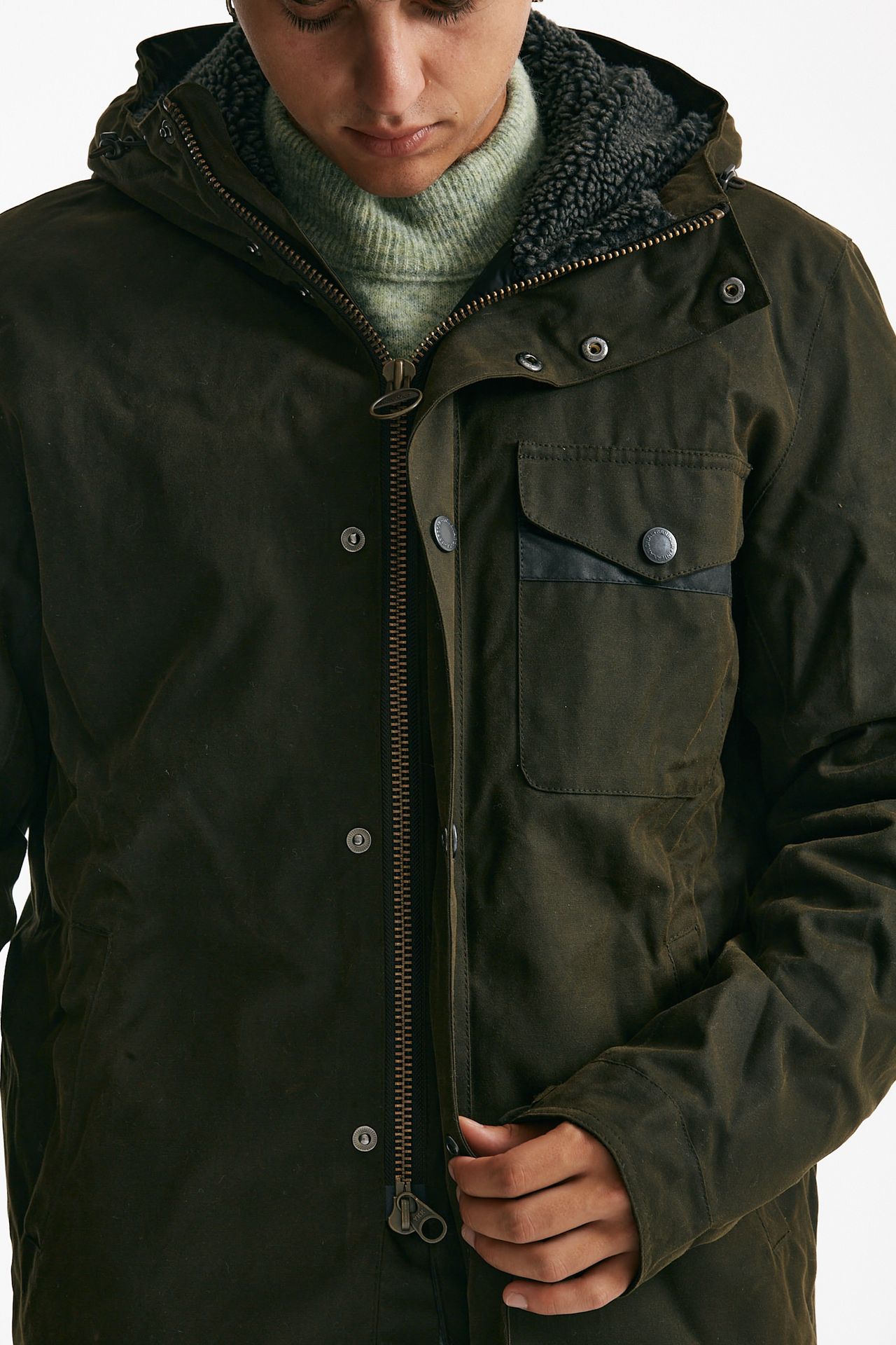 giubbino KEVLAR WAX JACKET cerato olive uomo Barbour - 8