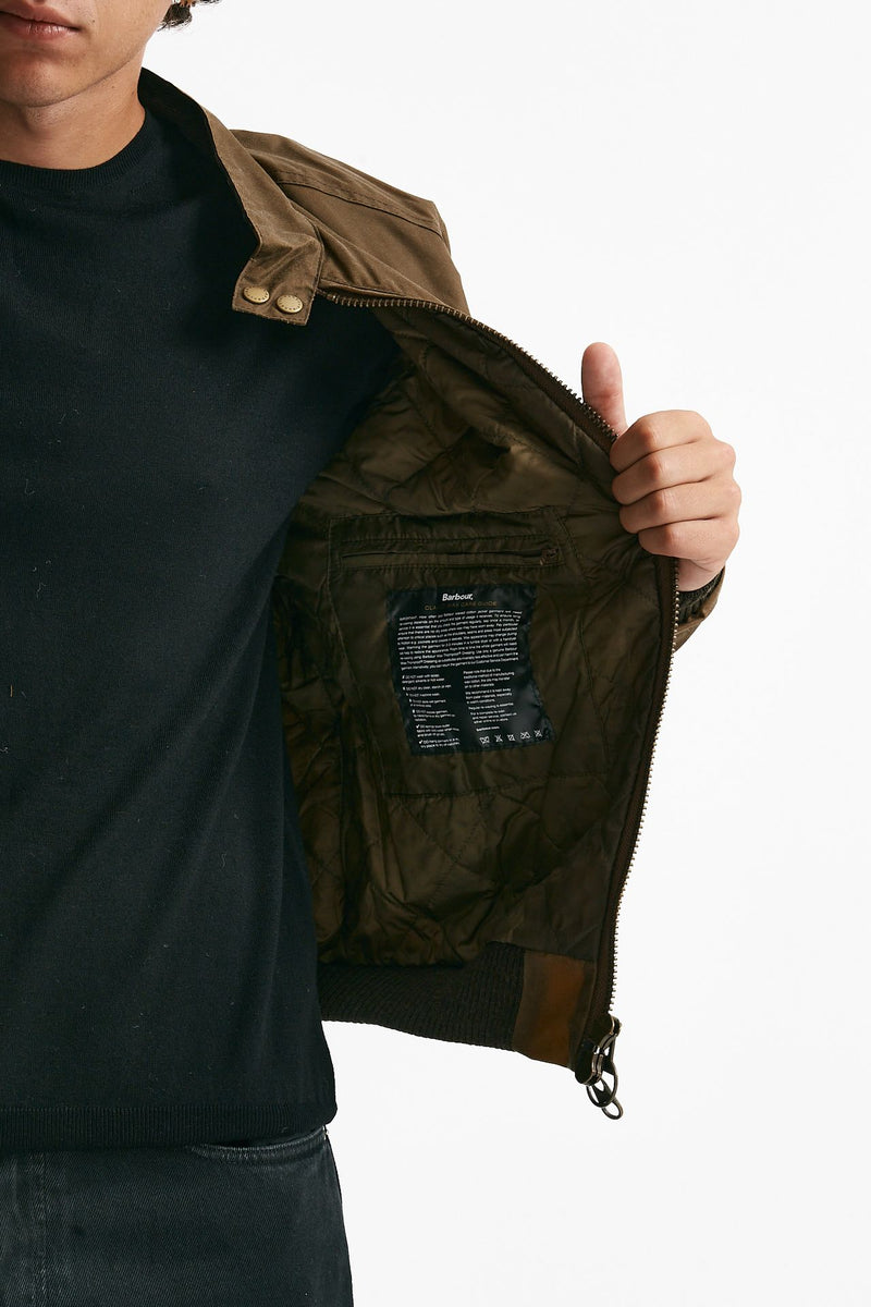 bomber MERCHANT WAX cerato sand uomo Barbour - 7