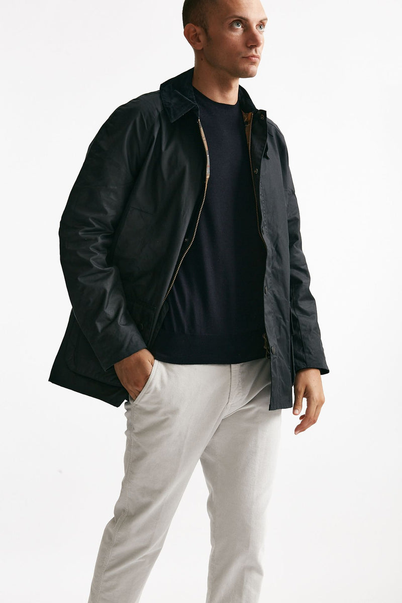 giacca ASHBY WAX JACKET cerato blu uomo Barbour - 5