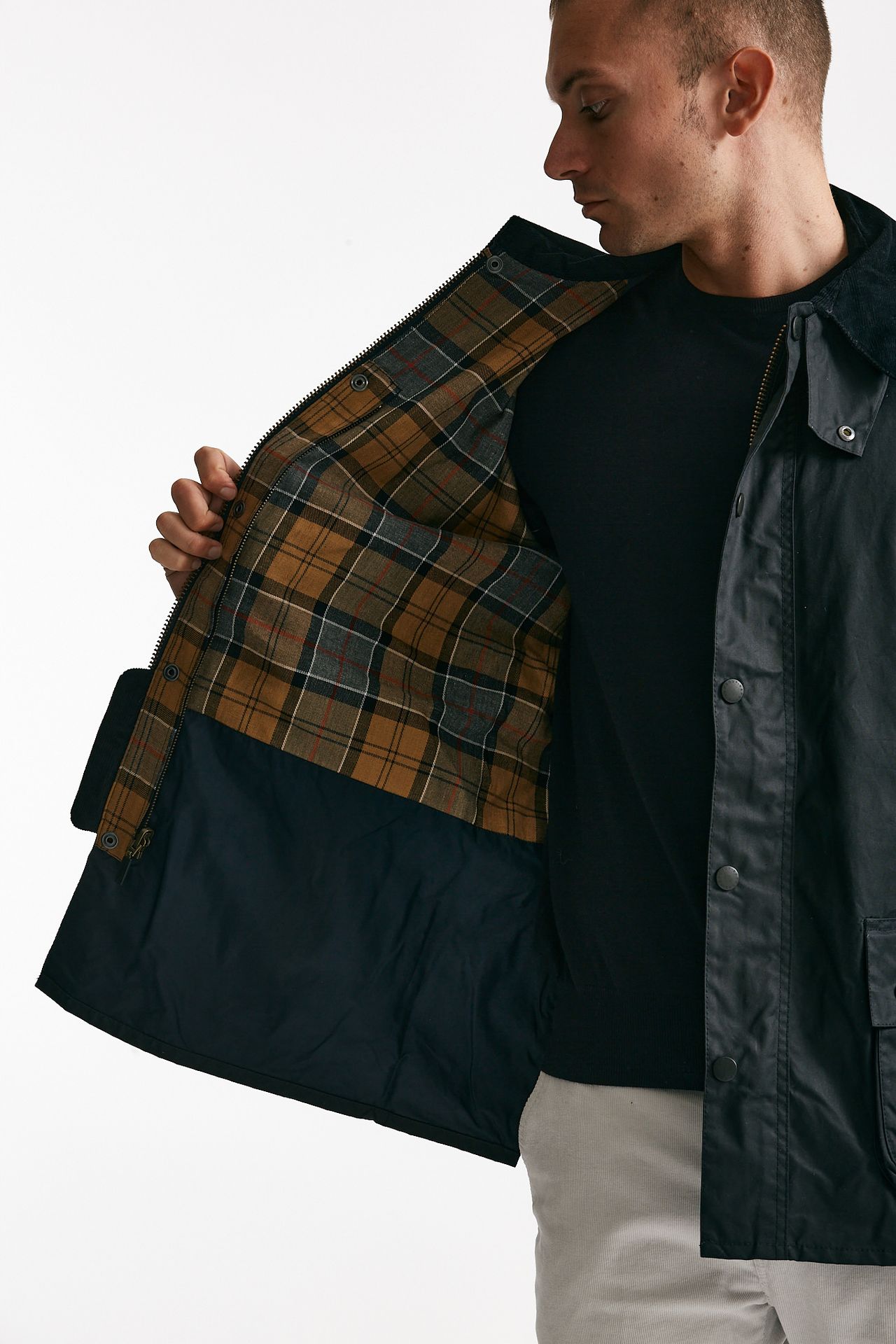 giacca ASHBY WAX JACKET cerato blu uomo Barbour - 6