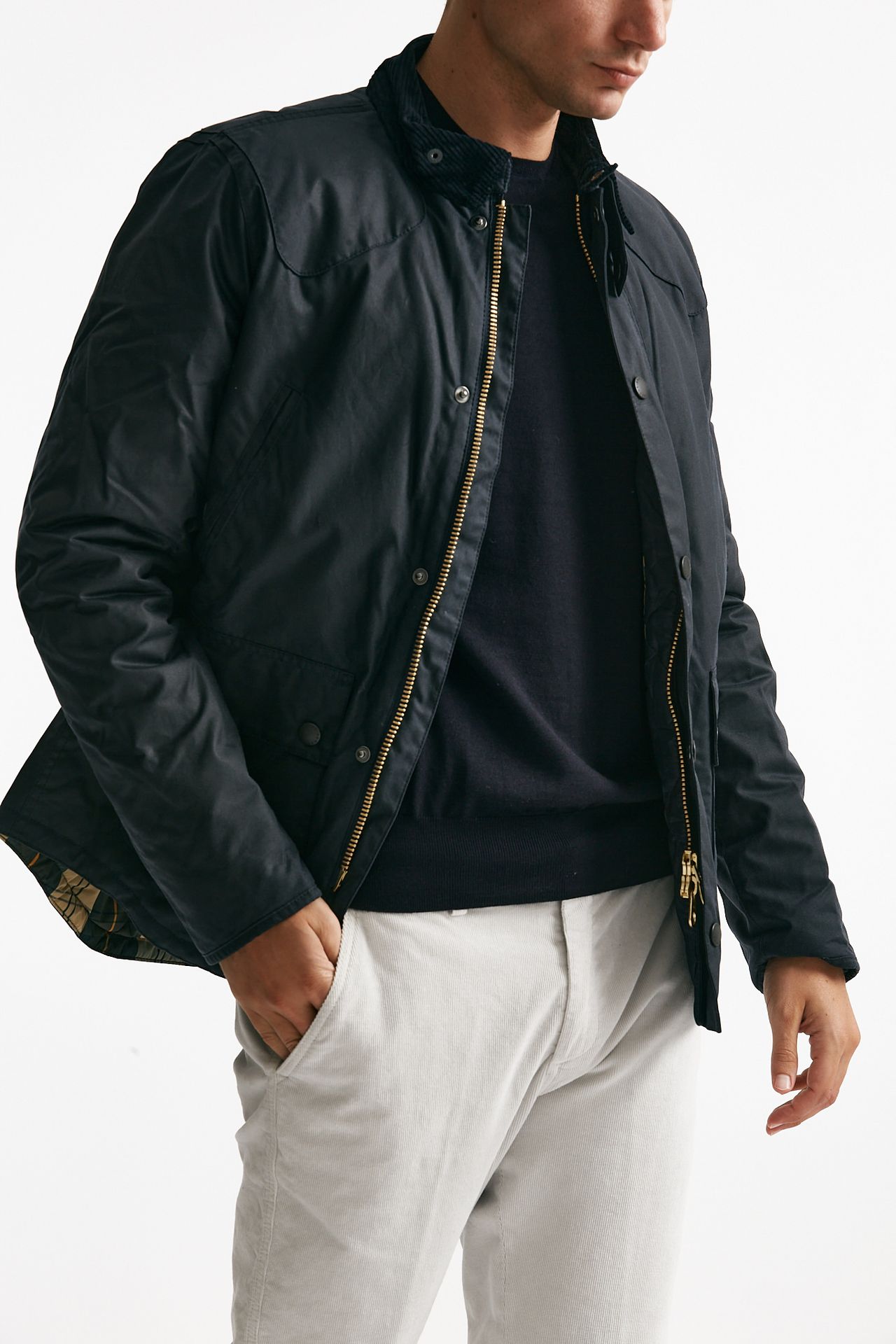 giubbino REELIN WAX JACKET cerato blu uomo Barbour - 4