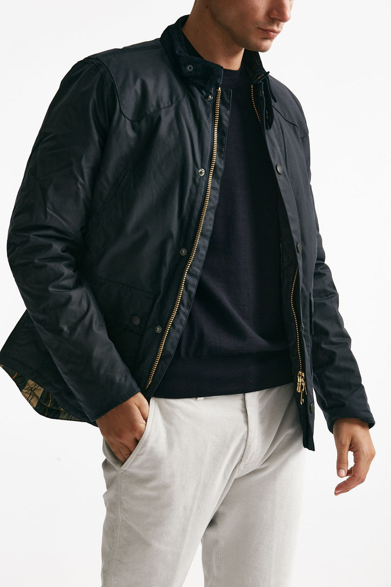 giubbino REELIN WAX JACKET cerato blu uomo Barbour - 4