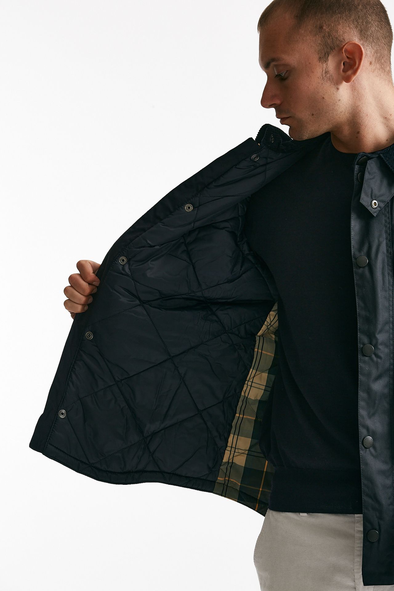 giubbino REELIN WAX JACKET cerato blu uomo Barbour - 7