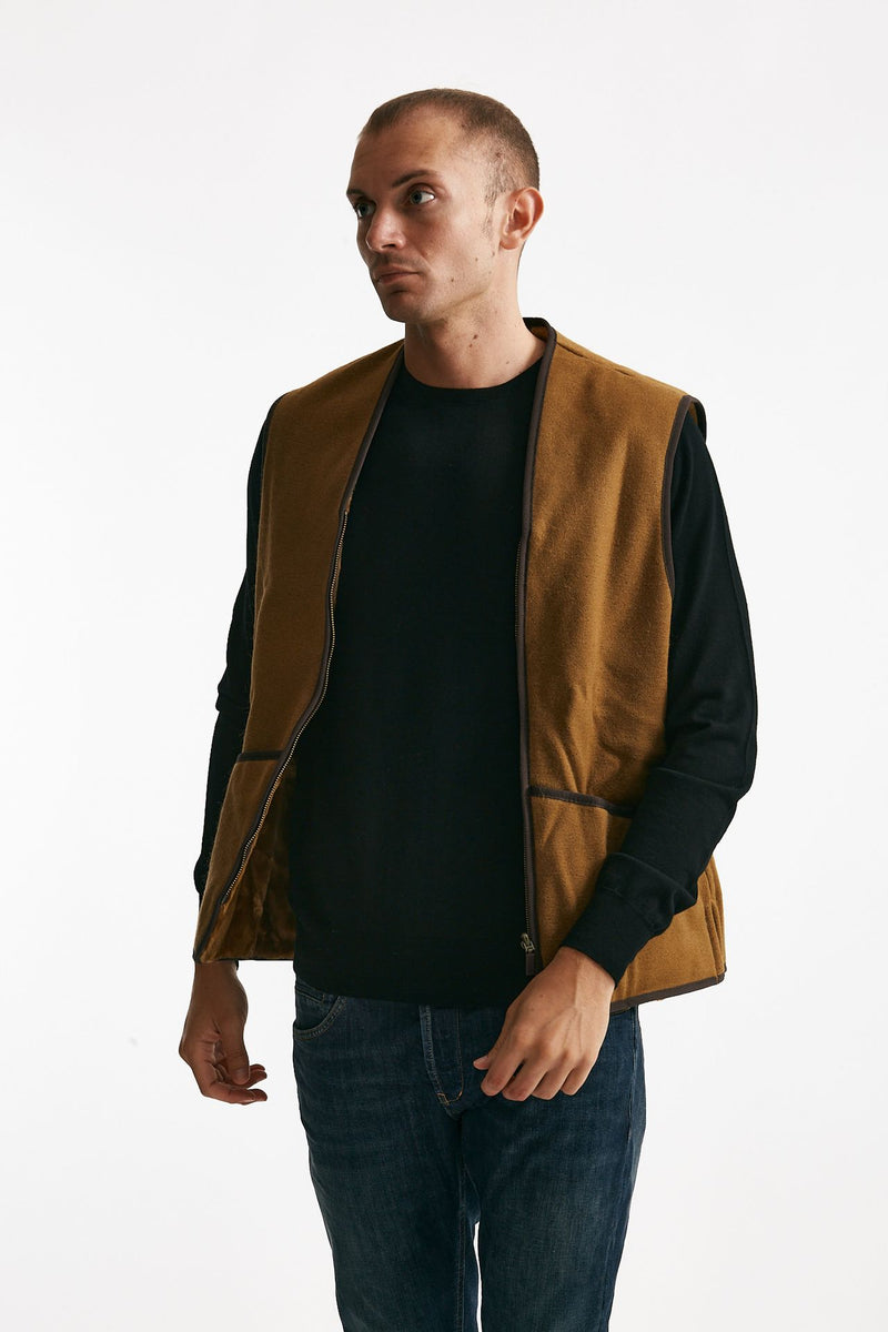 gilet in pile acrilico cammello uomo Barbour - 1