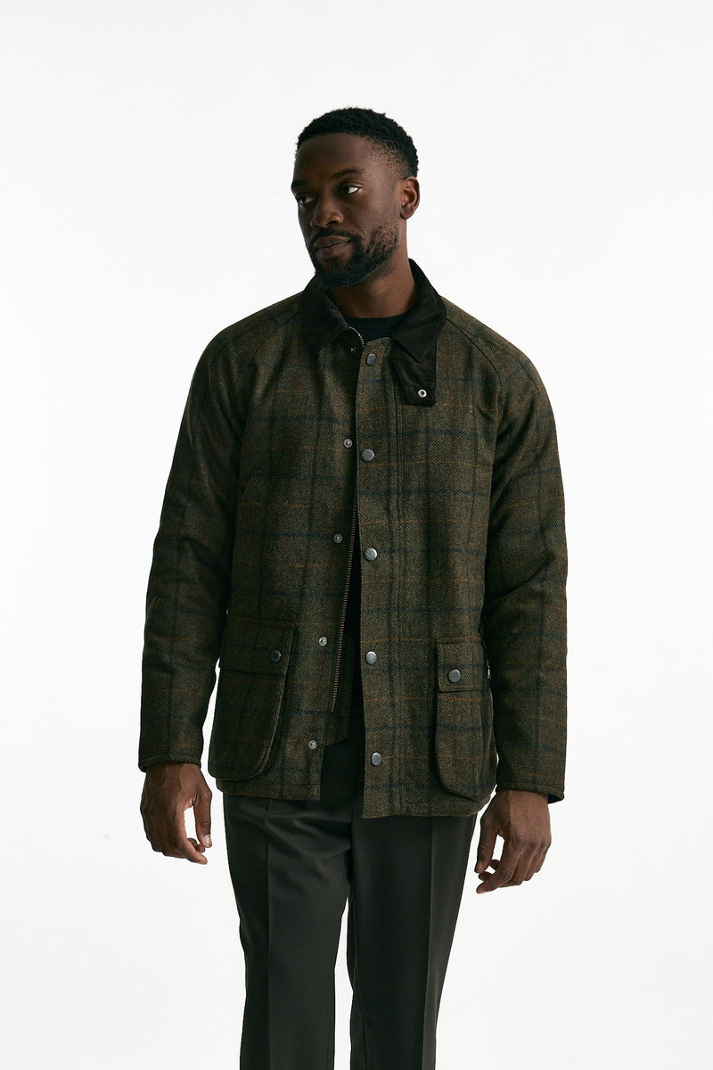 Giacca CHECK WOOL JACKET brown/verde uomo Barbour - 1