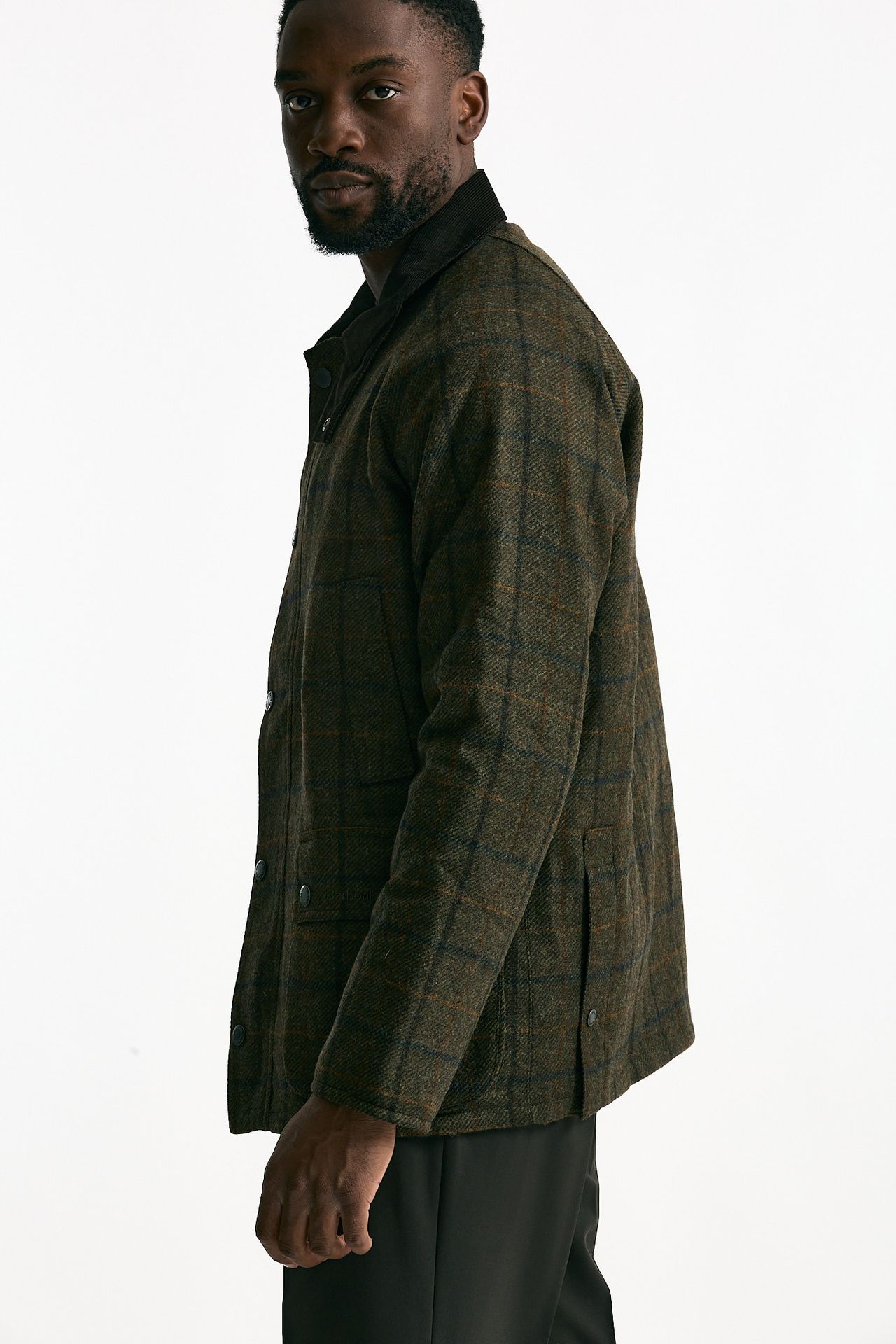 Giacca CHECK WOOL JACKET brown/verde uomo Barbour - 2
