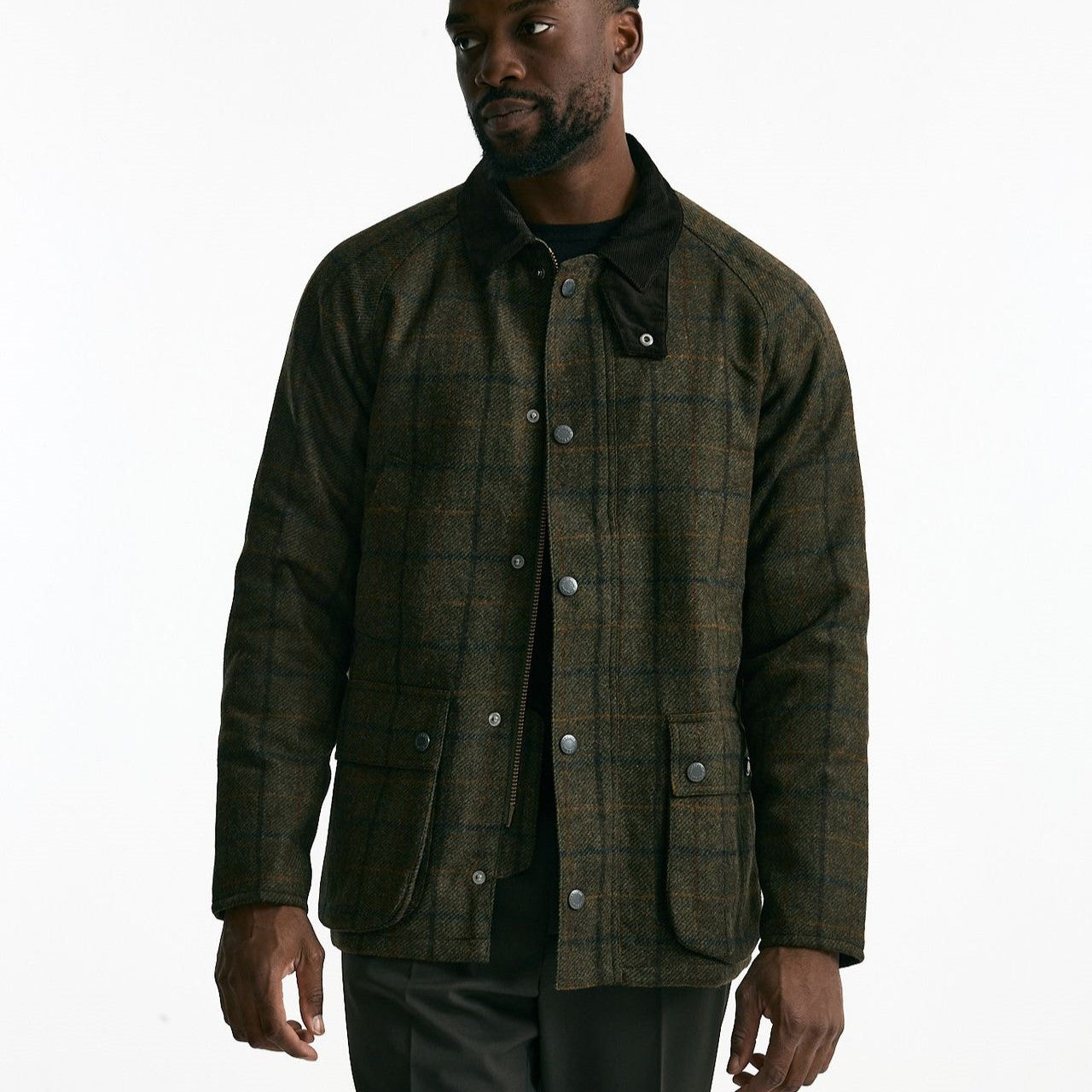 Giacca CHECK WOOL JACKET brown/verde uomo Barbour - 10