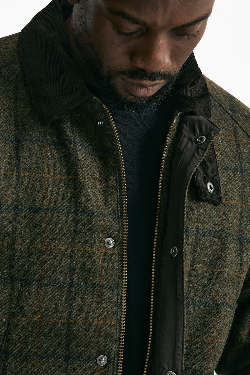 Giacca CHECK WOOL JACKET brown/verde uomo Barbour - 5