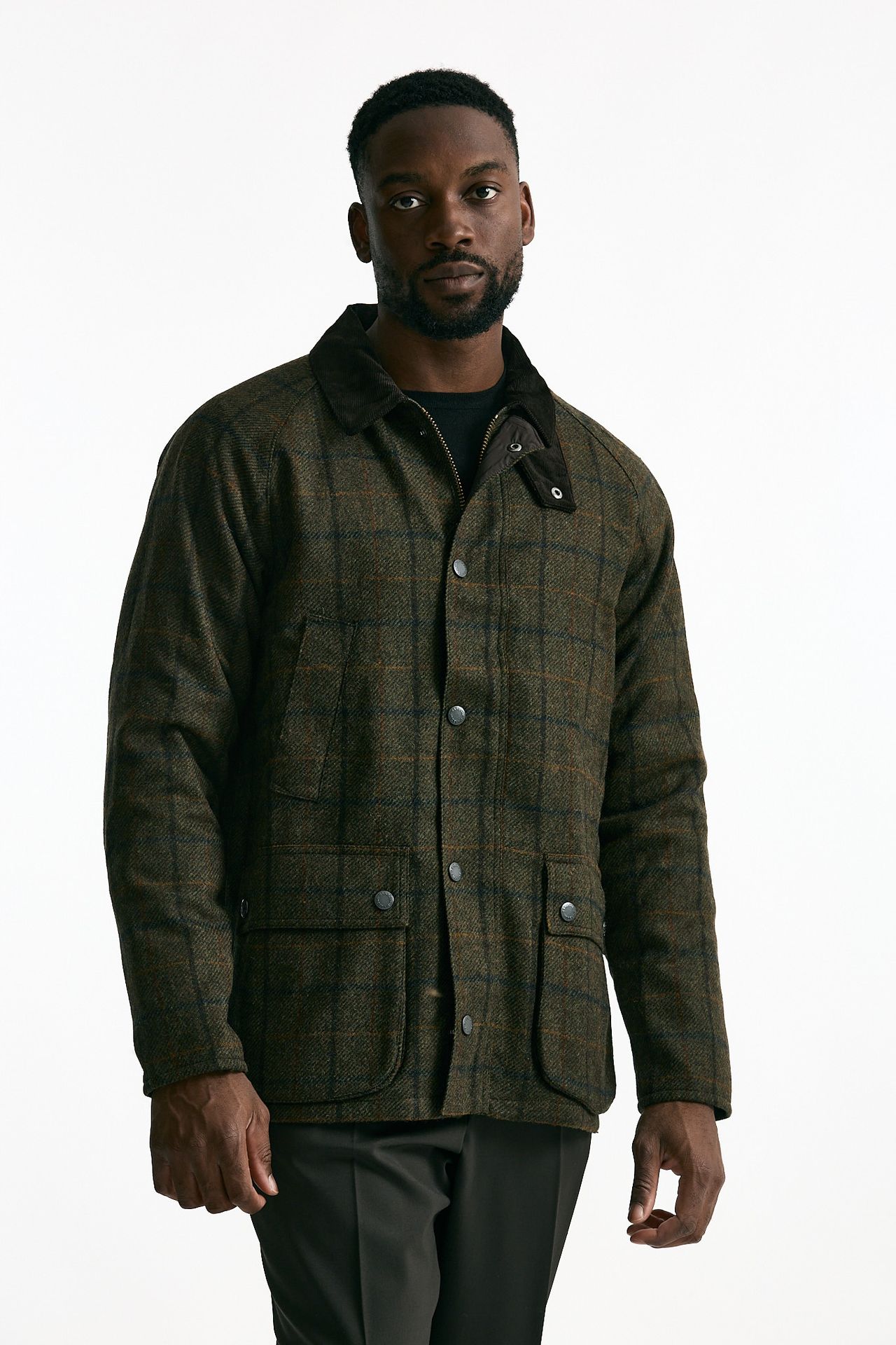 Giacca CHECK WOOL JACKET brown/verde uomo Barbour - 7