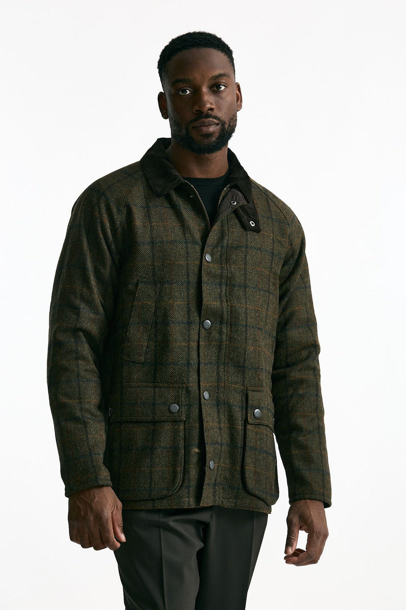 Giacca CHECK WOOL JACKET brown/verde uomo Barbour - 7