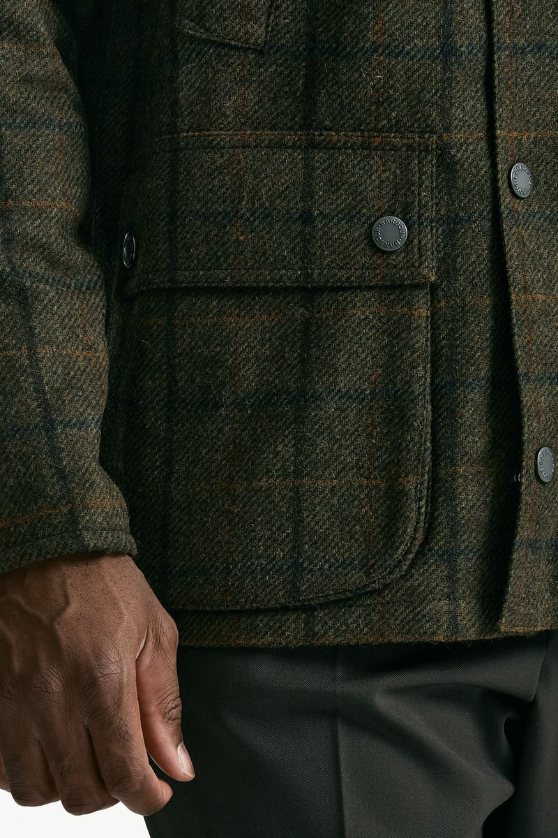 Giacca CHECK WOOL JACKET brown/verde uomo Barbour - 8