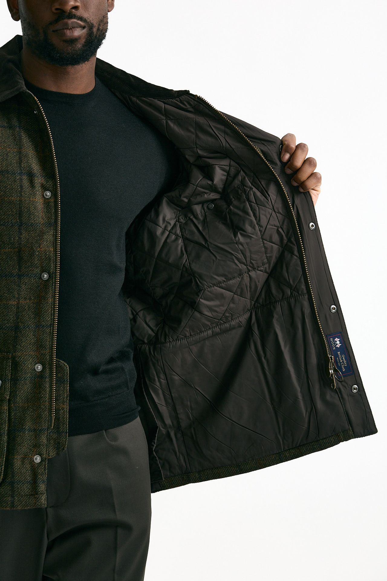 Giacca CHECK WOOL JACKET brown/verde uomo Barbour - 9