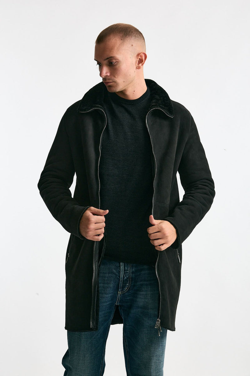 Cappotto in shearling grigio/nero uomo Giorgio brato - 1