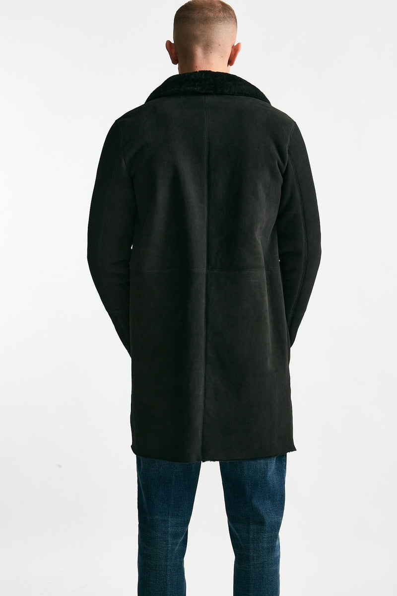 Cappotto in shearling grigio/nero uomo Giorgio brato - 3