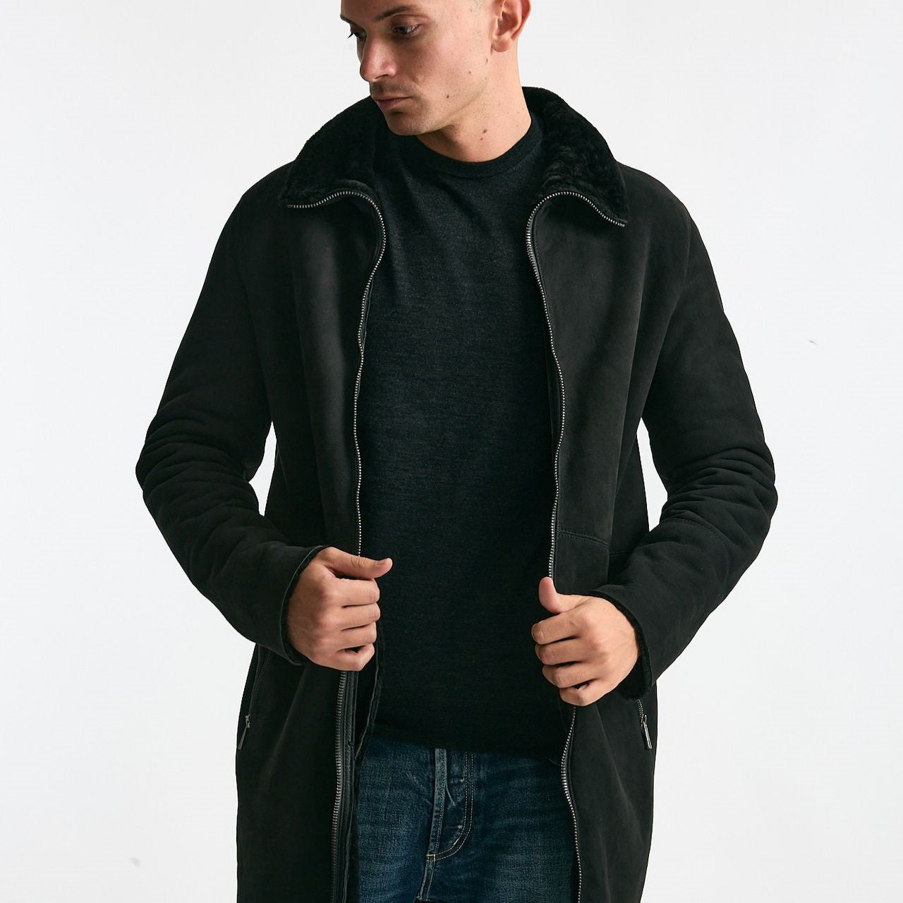 Cappotto in shearling grigio/nero uomo Giorgio brato - 9