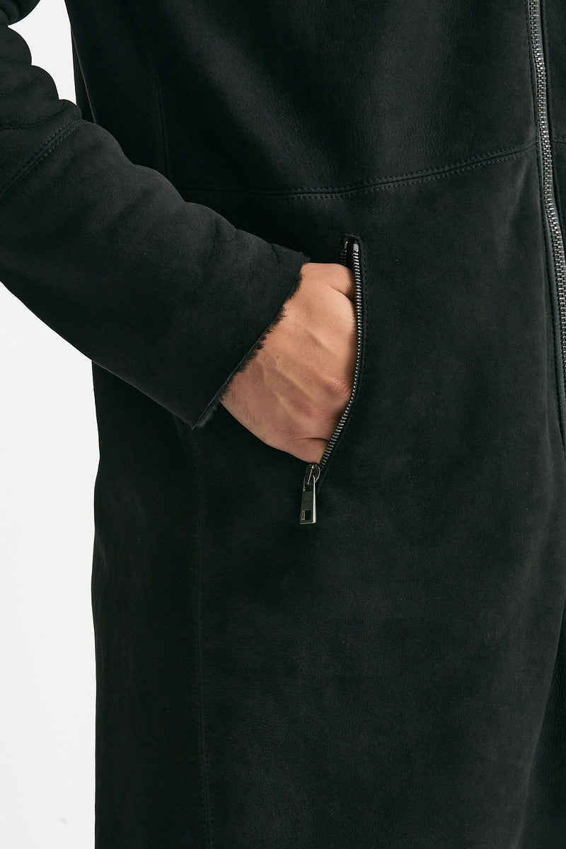 Cappotto in shearling grigio/nero uomo Giorgio brato - 7