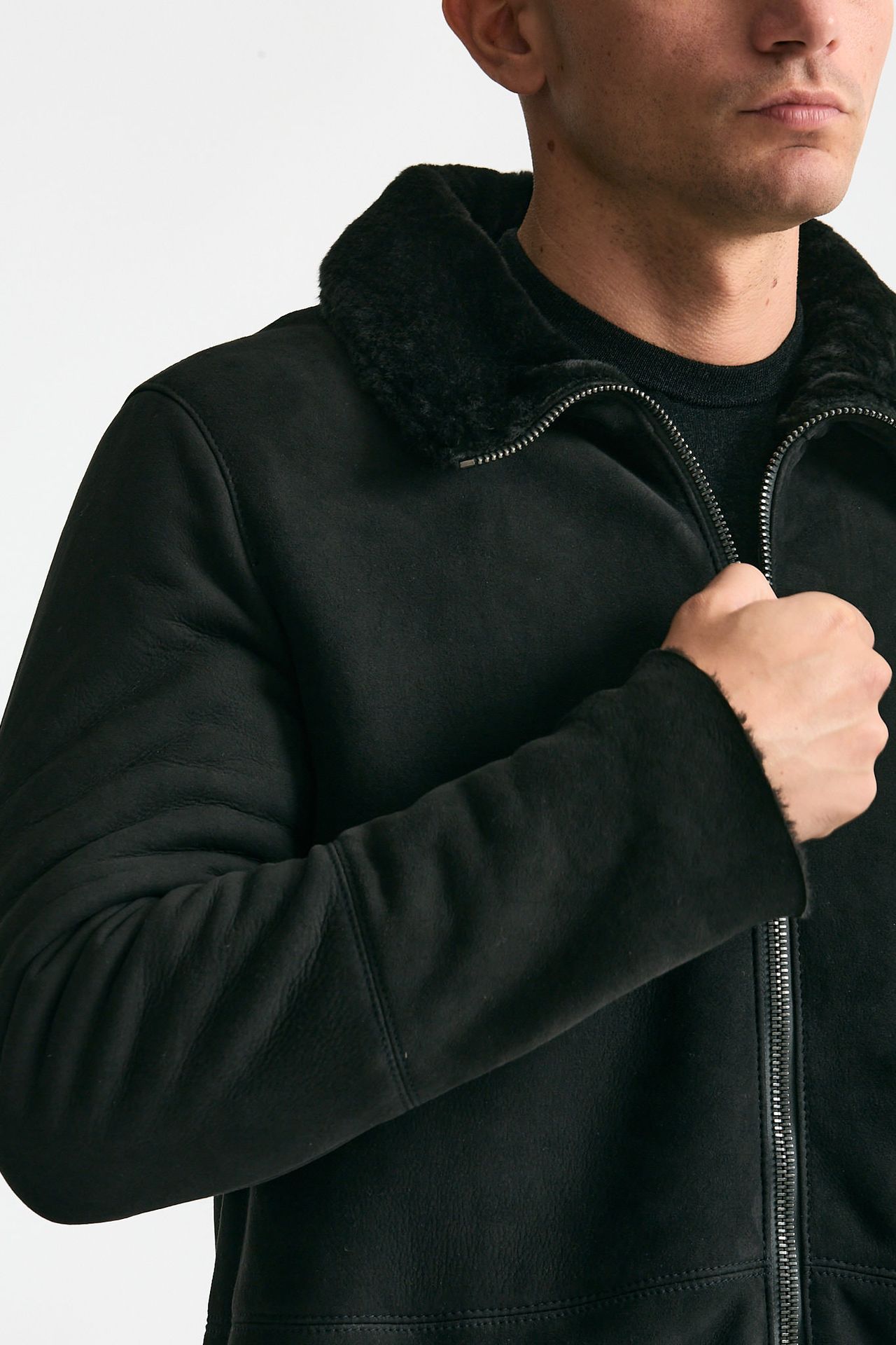 Cappotto in shearling grigio/nero uomo Giorgio brato - 8