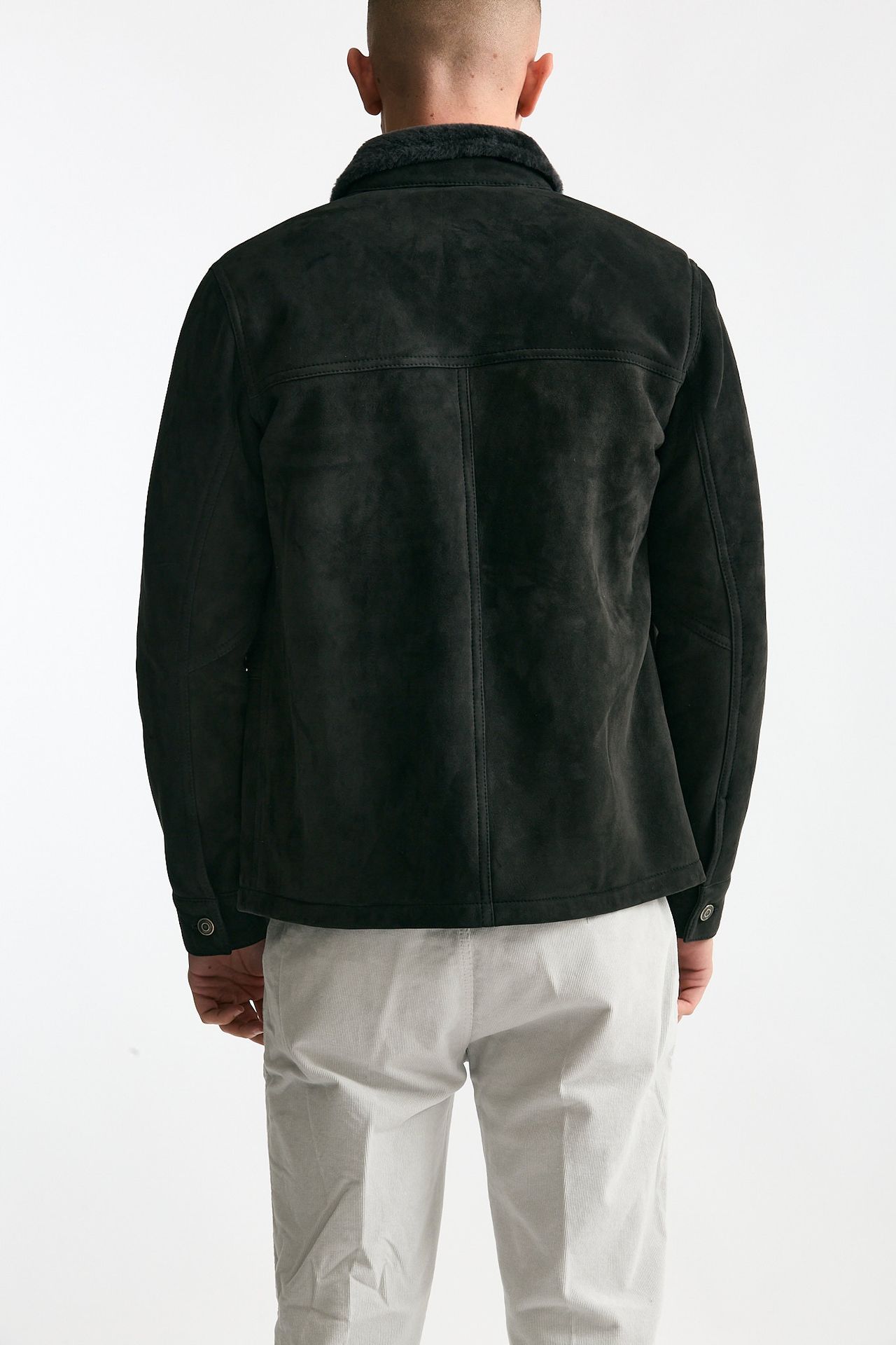 Caban in shearling grigio scuro uomo Giorgio brato - 3