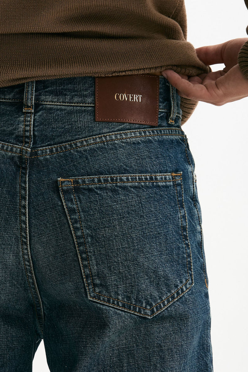 Jeans lavaggio scuro stone washed uomo Covert - 7