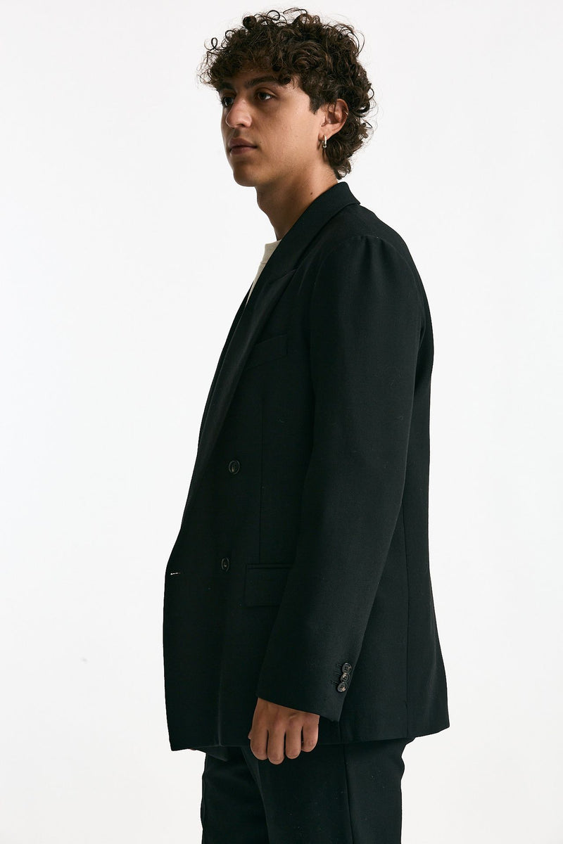 Giacca doppiopetto in lana nero uomo Covert - 5